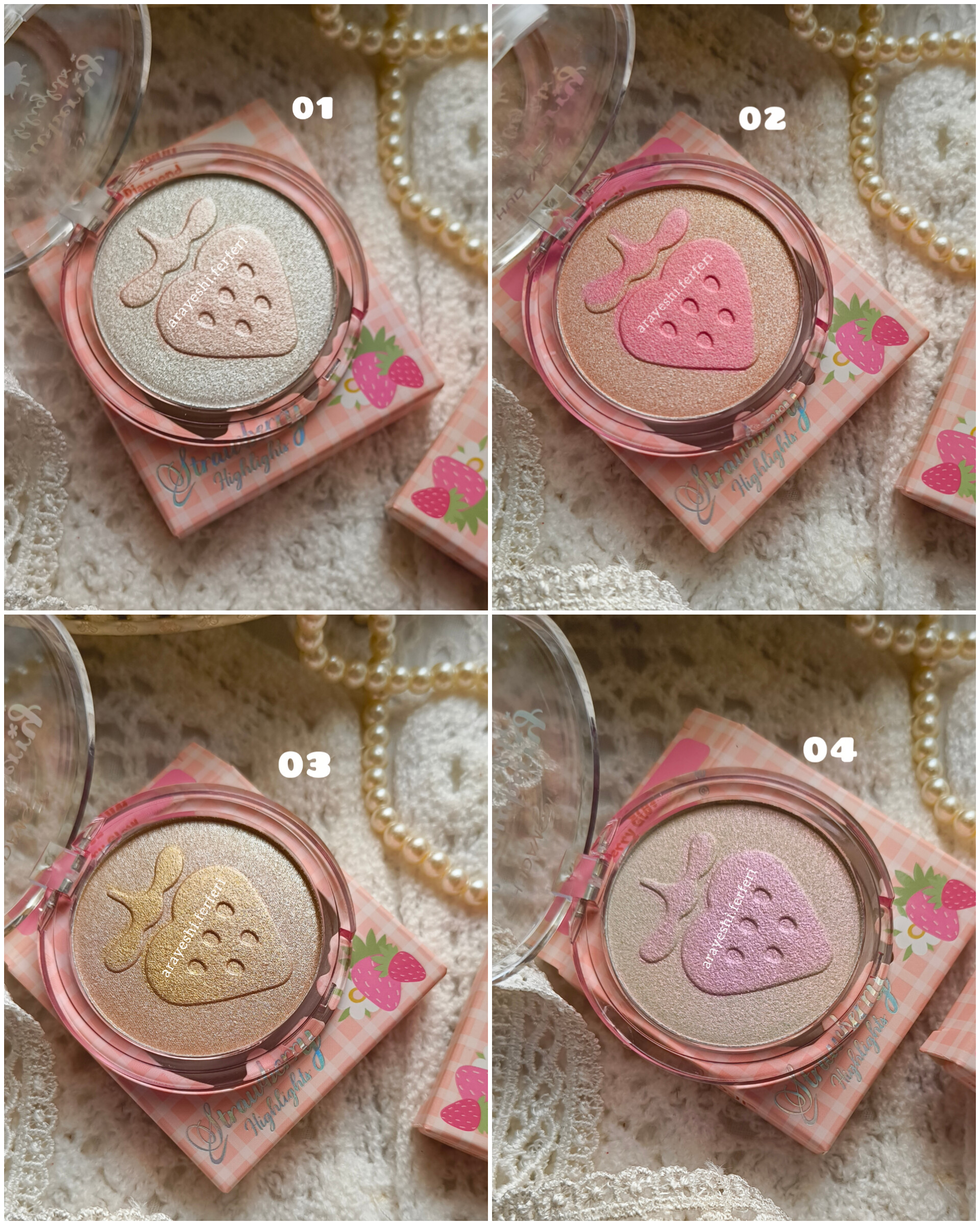 هایلایتر دو رنگ توت فرنگی 🍓هدی موجی